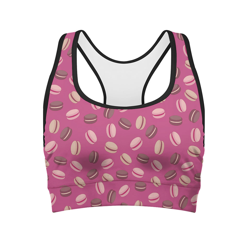 Sweet Macarons Pattern Print Women's Sports Bra