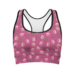 Sweet Macarons Pattern Print Women's Sports Bra