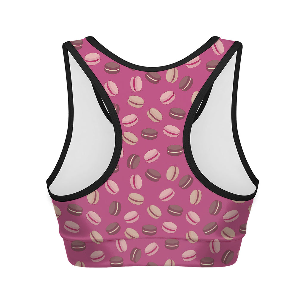 Sweet Macarons Pattern Print Women's Sports Bra