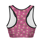 Sweet Macarons Pattern Print Women's Sports Bra