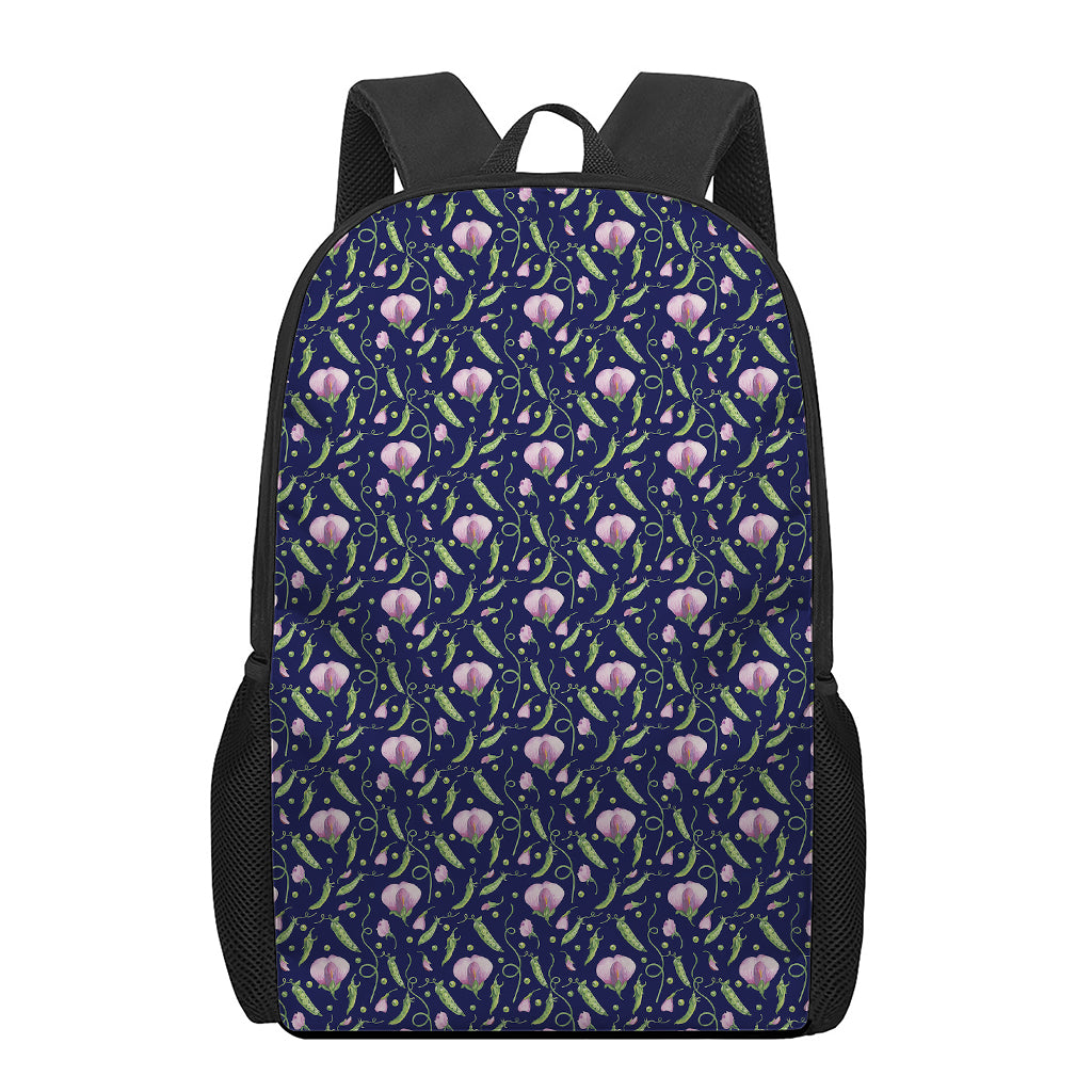 Sweet Pea Floral Pattern Print 17 Inch Backpack