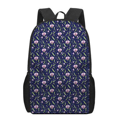 Sweet Pea Floral Pattern Print 17 Inch Backpack