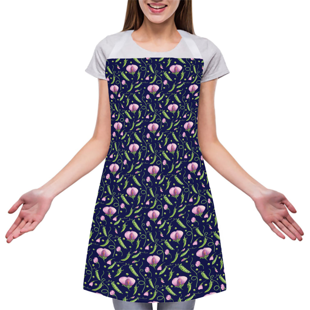 Sweet Pea Floral Pattern Print Adjustable Apron