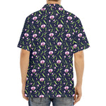 Sweet Pea Floral Pattern Print Aloha Shirt