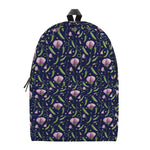 Sweet Pea Floral Pattern Print Backpack