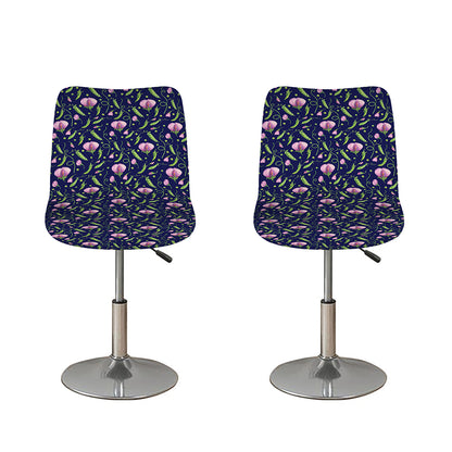 Sweet Pea Floral Pattern Print Bar Stool Covers