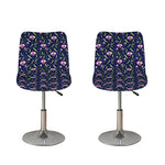 Sweet Pea Floral Pattern Print Bar Stool Covers