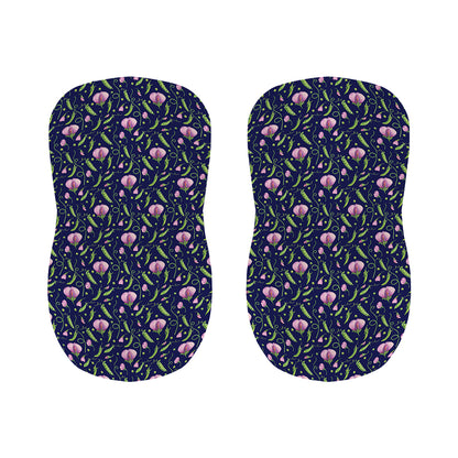 Sweet Pea Floral Pattern Print Bar Stool Covers