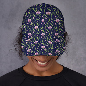 Sweet Pea Floral Pattern Print Baseball Cap