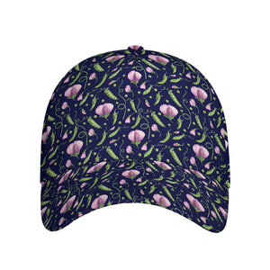 Sweet Pea Floral Pattern Print Baseball Cap