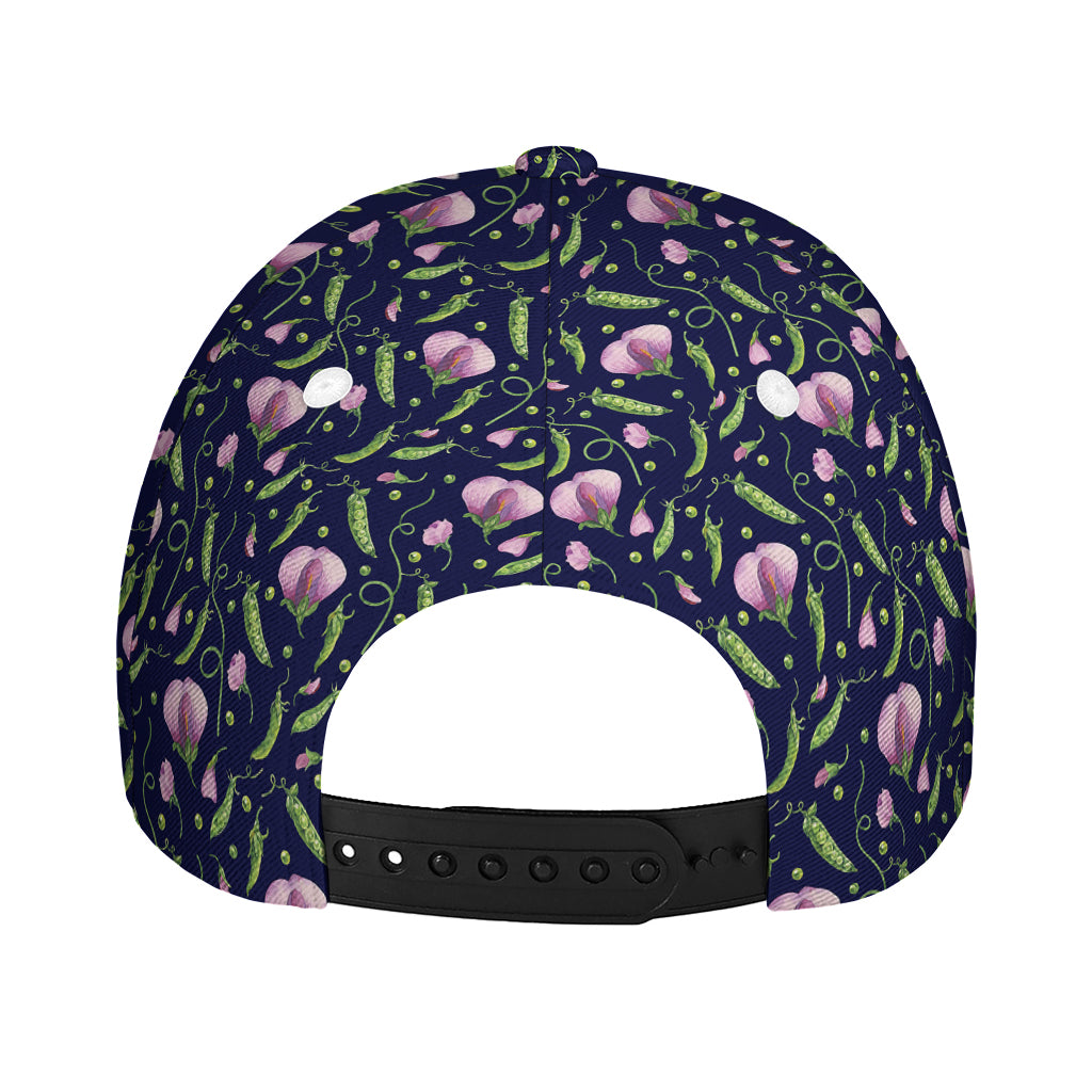 Sweet Pea Floral Pattern Print Baseball Cap