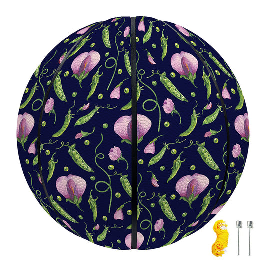 Sweet Pea Floral Pattern Print Basketball