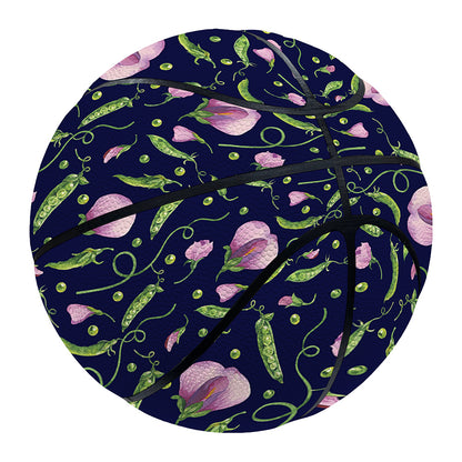 Sweet Pea Floral Pattern Print Basketball