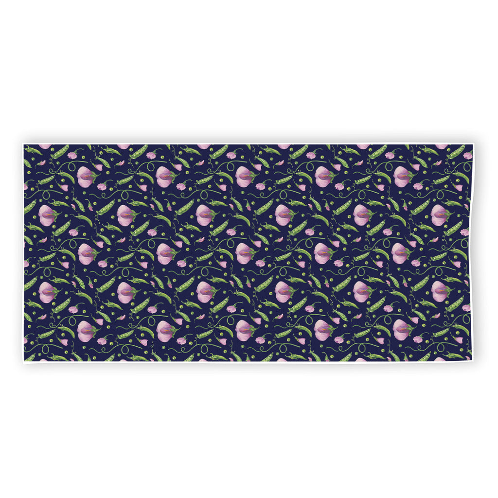 Sweet Pea Floral Pattern Print Beach Towel