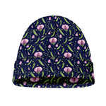 Sweet Pea Floral Pattern Print Beanie