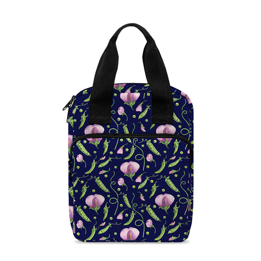 Sweet Pea Floral Pattern Print Bible Tote Bag