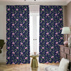 Sweet Pea Floral Pattern Print Blackout Pencil Pleat Curtains