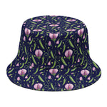 Sweet Pea Floral Pattern Print Bucket Hat