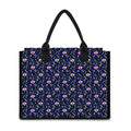 Sweet Pea Floral Pattern Print Canvas Tote Bag