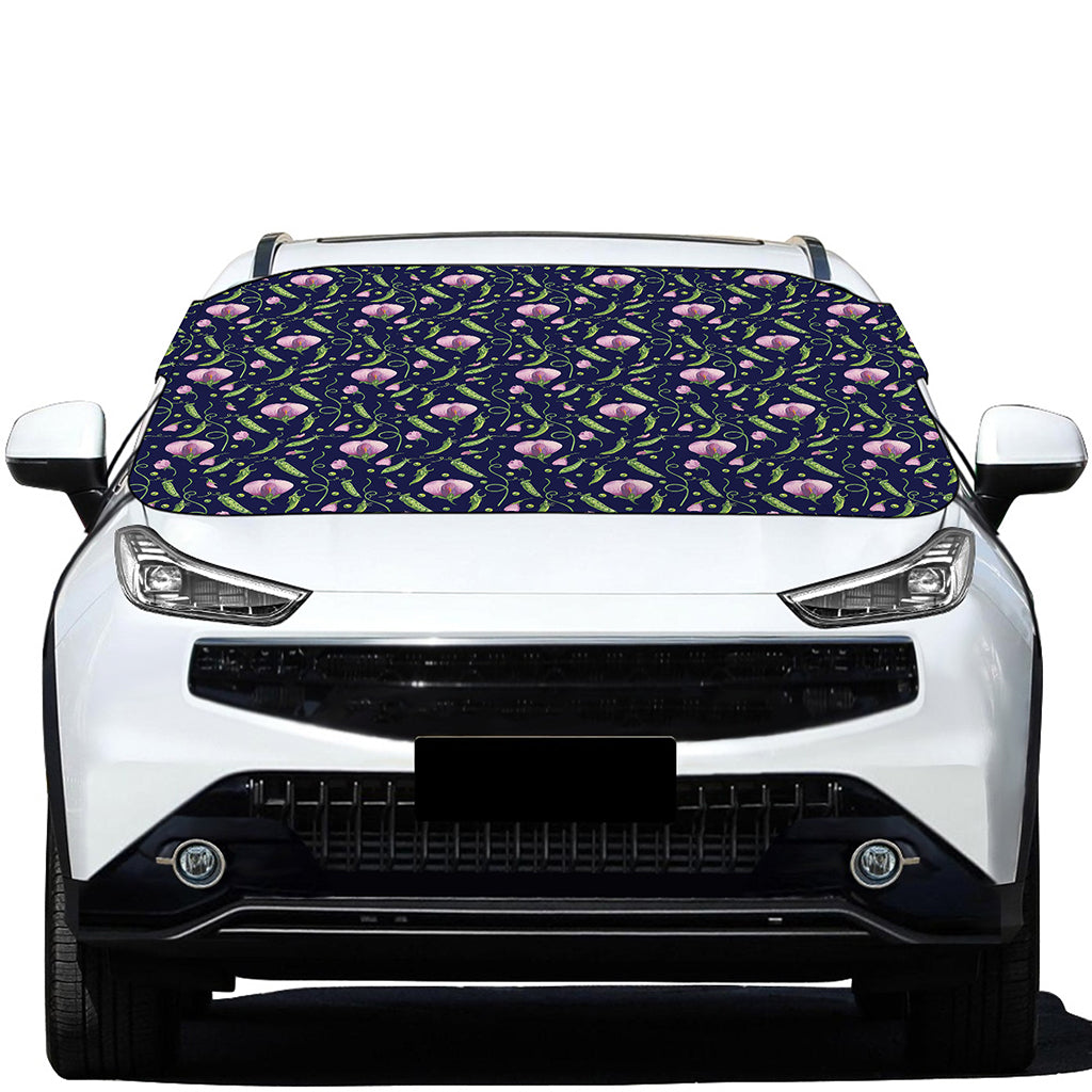 Sweet Pea Floral Pattern Print Car Windshield Snow Cover