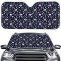 Sweet Pea Floral Pattern Print Car Windshield Sun Shade
