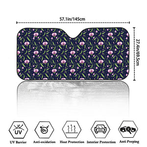 Sweet Pea Floral Pattern Print Car Windshield Sun Shade