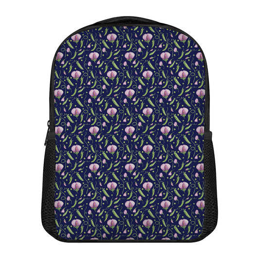 Sweet Pea Floral Pattern Print Casual Backpack