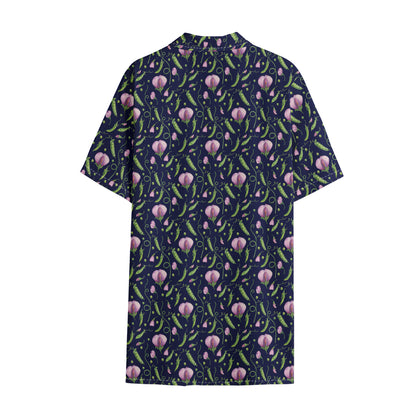 Sweet Pea Floral Pattern Print Cotton Hawaiian Shirt