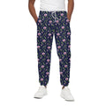 Sweet Pea Floral Pattern Print Cotton Sweatpants