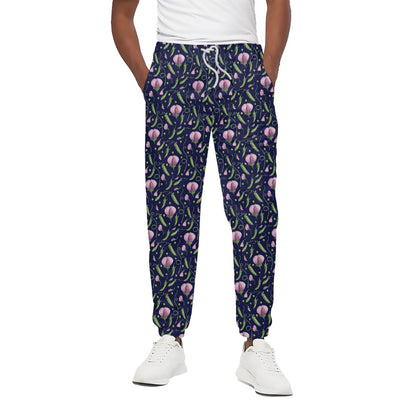 Sweet Pea Floral Pattern Print Cotton Pants