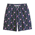 Sweet Pea Floral Pattern Print Cotton Shorts