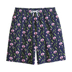 Sweet Pea Floral Pattern Print Cotton Shorts
