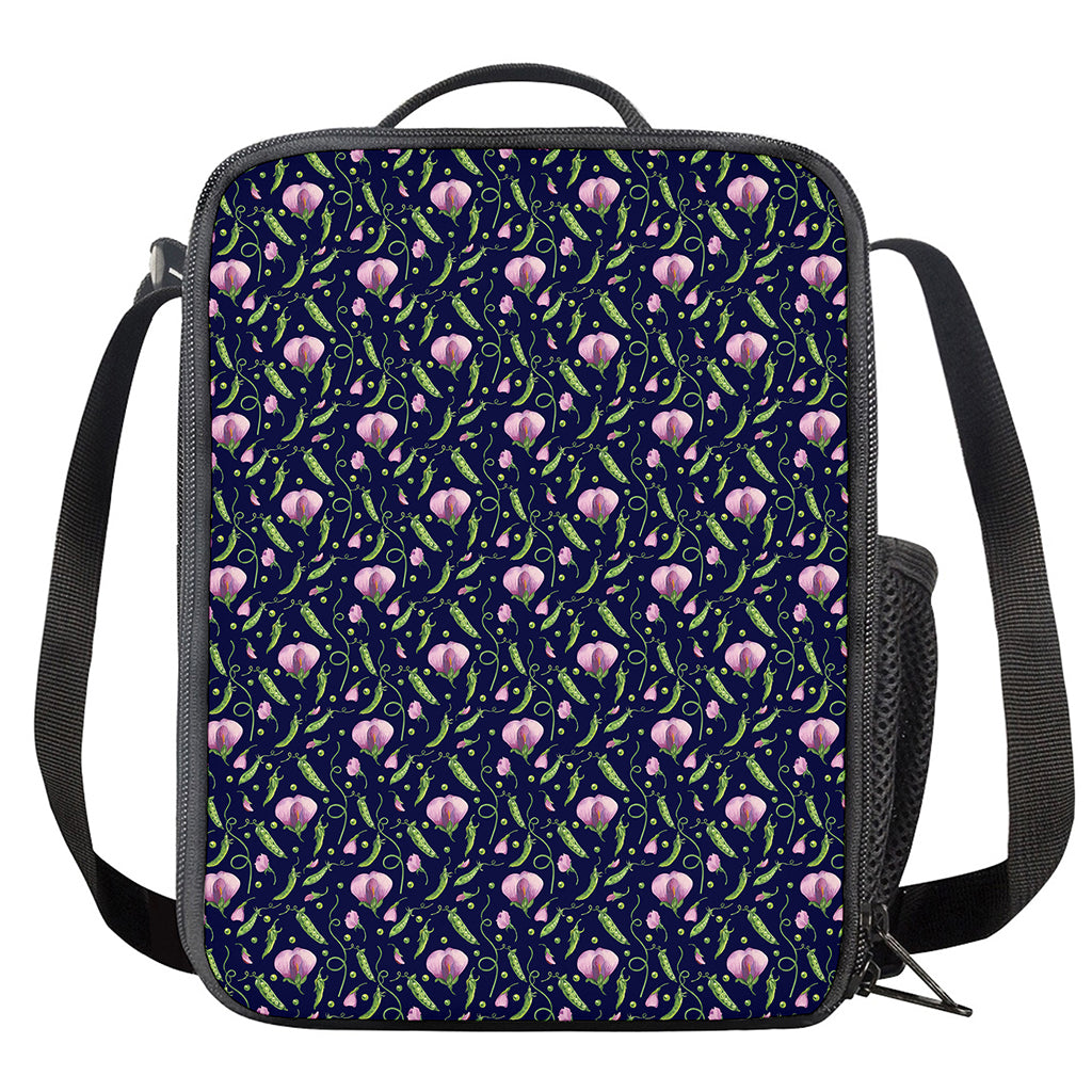 Sweet Pea Floral Pattern Print Crossbody Lunch Bag
