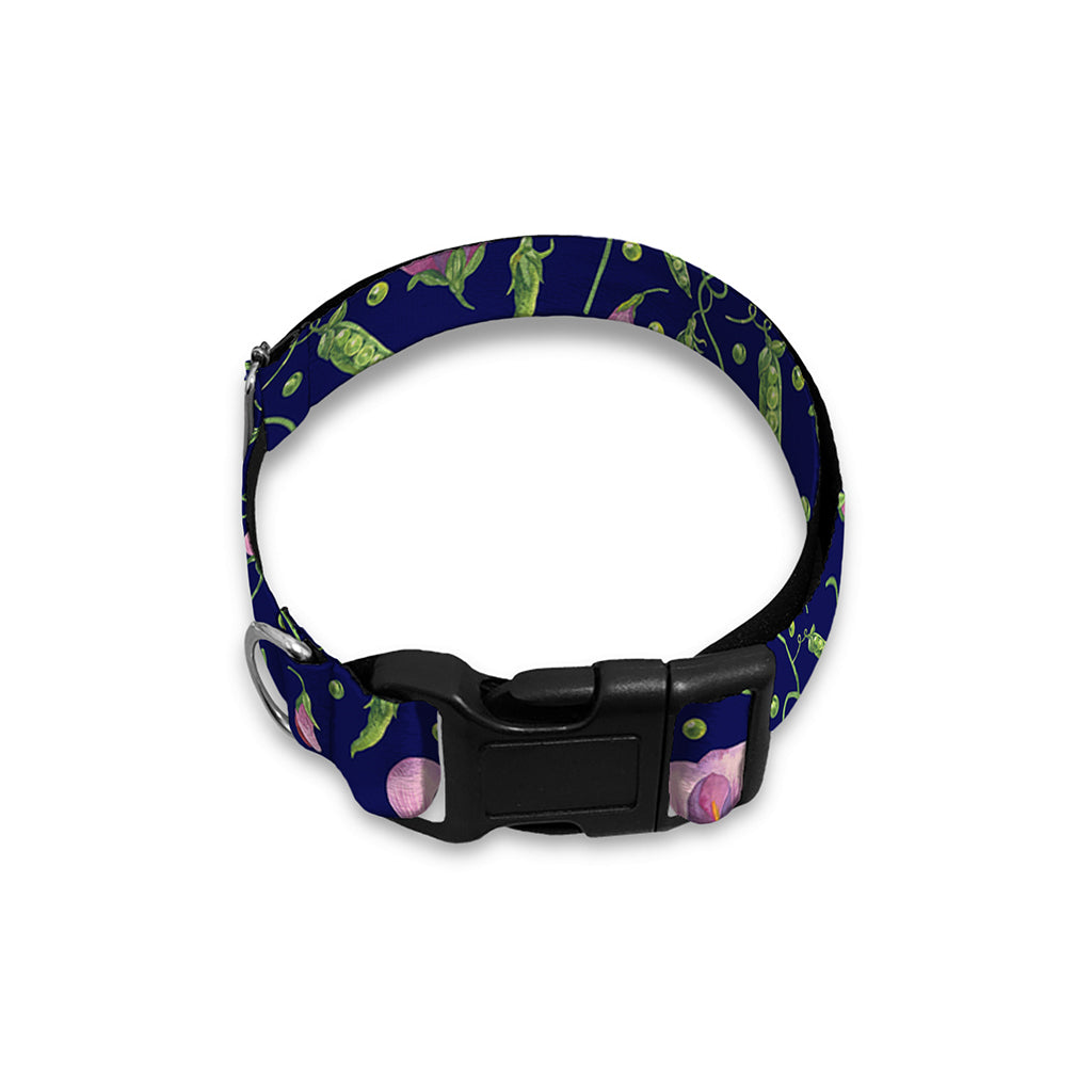 Sweet Pea Floral Pattern Print Dog Collar
