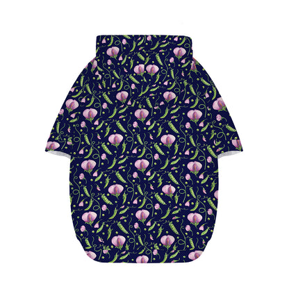 Sweet Pea Floral Pattern Print Dog Zip Up Hoodie