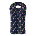 Sweet Pea Floral Pattern Print Double Neoprene Wine Tote