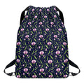 Sweet Pea Floral Pattern Print Drawstring Backpack