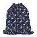 Sweet Pea Floral Pattern Print Drawstring Bag