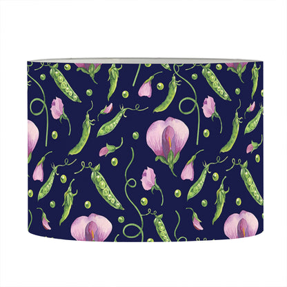 Sweet Pea Floral Pattern Print Drum Lamp Shade