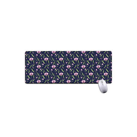 Sweet Pea Floral Pattern Print Extended Mouse Pad