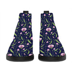 Sweet Pea Floral Pattern Print Flat Ankle Boots