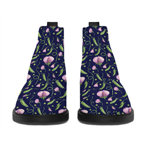 Sweet Pea Floral Pattern Print Flat Ankle Boots