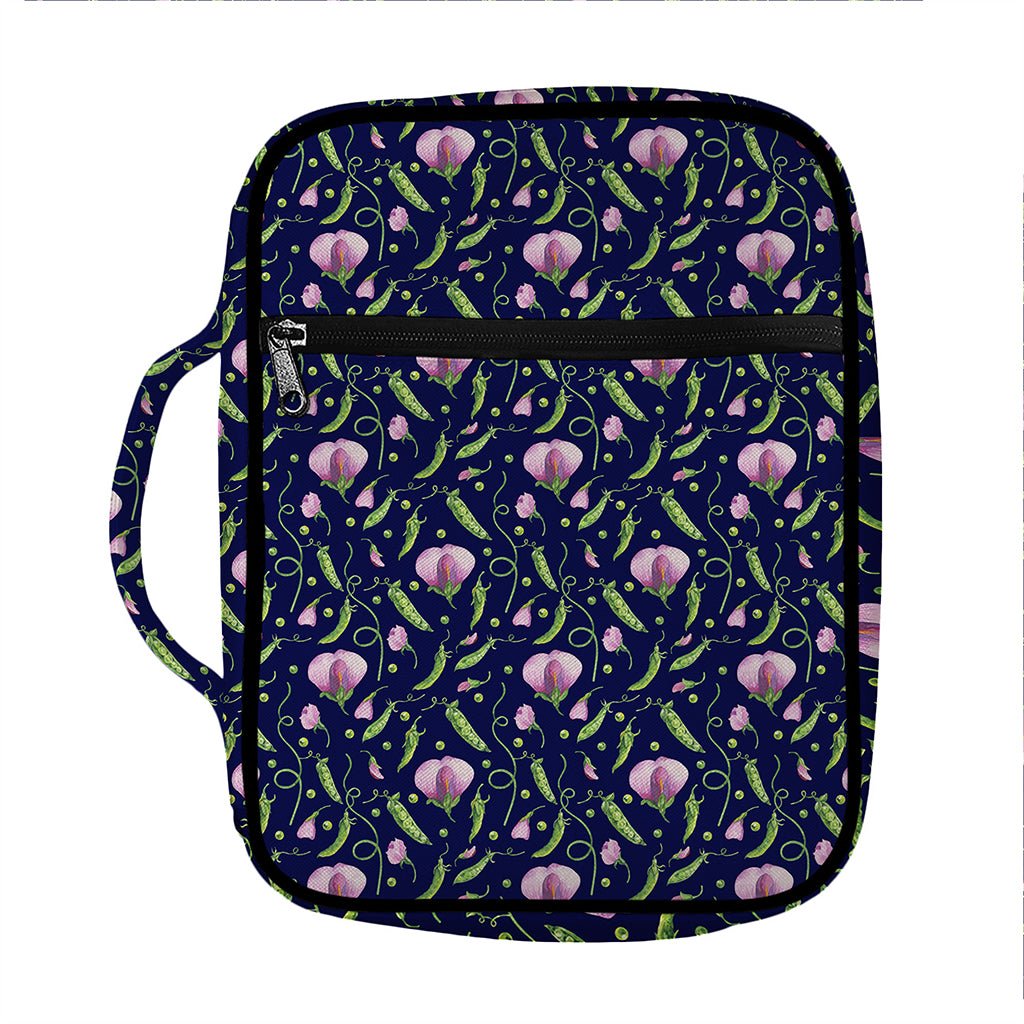 Sweet Pea Floral Pattern Print Front Pocket Bible Bag