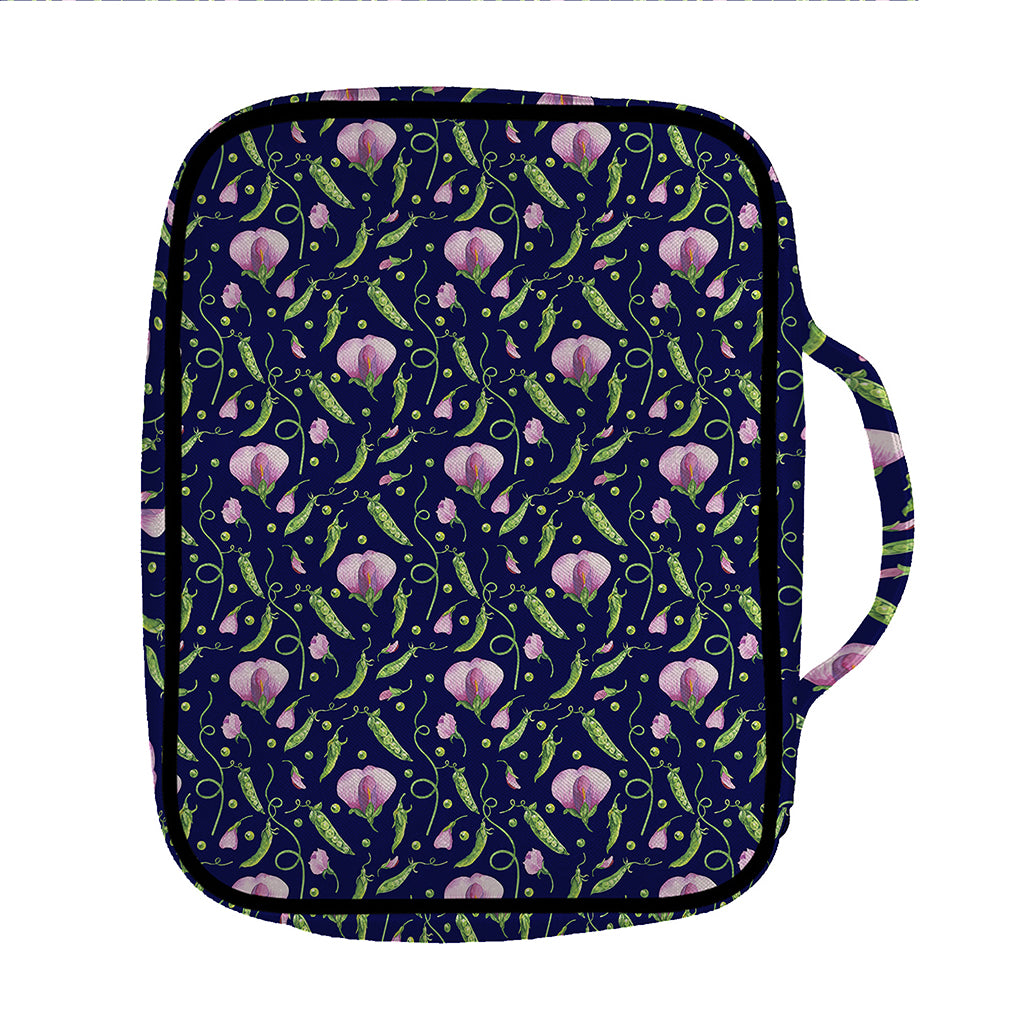 Sweet Pea Floral Pattern Print Front Pocket Bible Bag