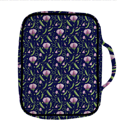 Sweet Pea Floral Pattern Print Front Pocket Bible Bag