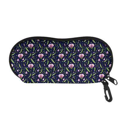 Sweet Pea Floral Pattern Print Glasses Case