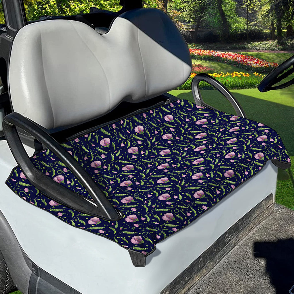 Sweet Pea Floral Pattern Print Golf Cart Seat Cover