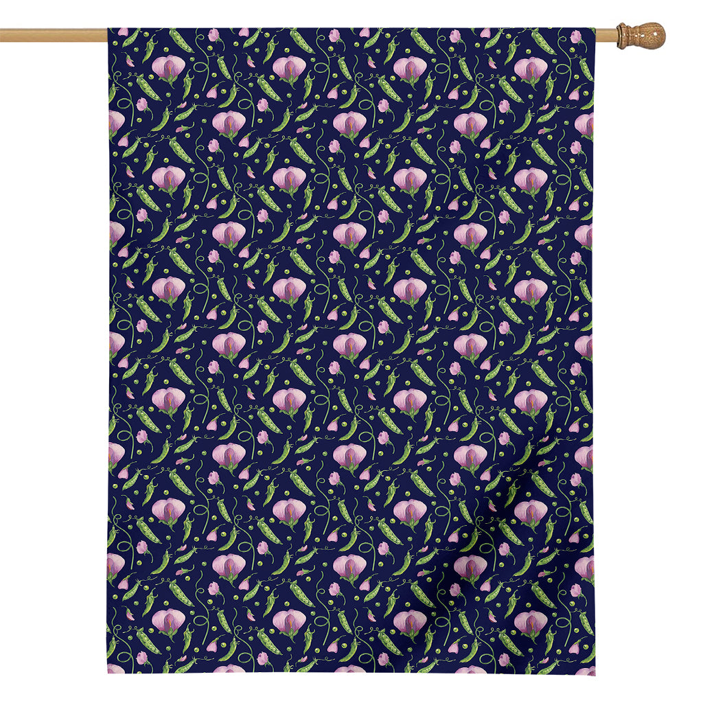 Sweet Pea Floral Pattern Print House Flag