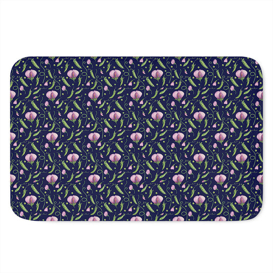 Sweet Pea Floral Pattern Print Indoor Door Mat