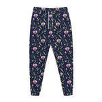 Sweet Pea Floral Pattern Print Jogger Pants